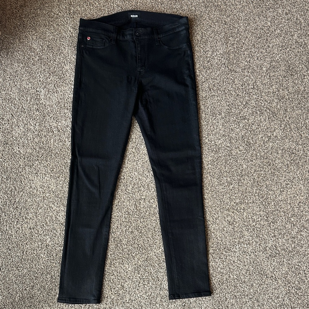Hudson Black Coated Skinny Jeans